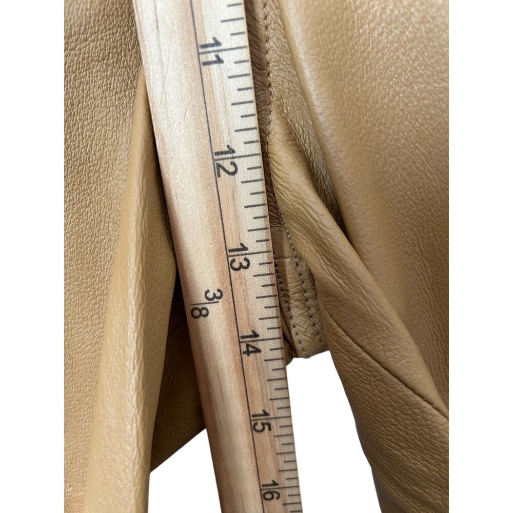 Styleworks Pants Womens 10 Tan Leather Lined Vintage 80s 90s Straight Pockets - Picture 7 of 9